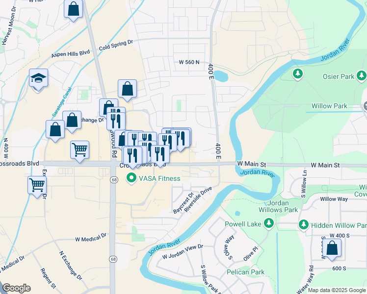 map of restaurants, bars, coffee shops, grocery stores, and more near 1481 North June Street in Saratoga Springs