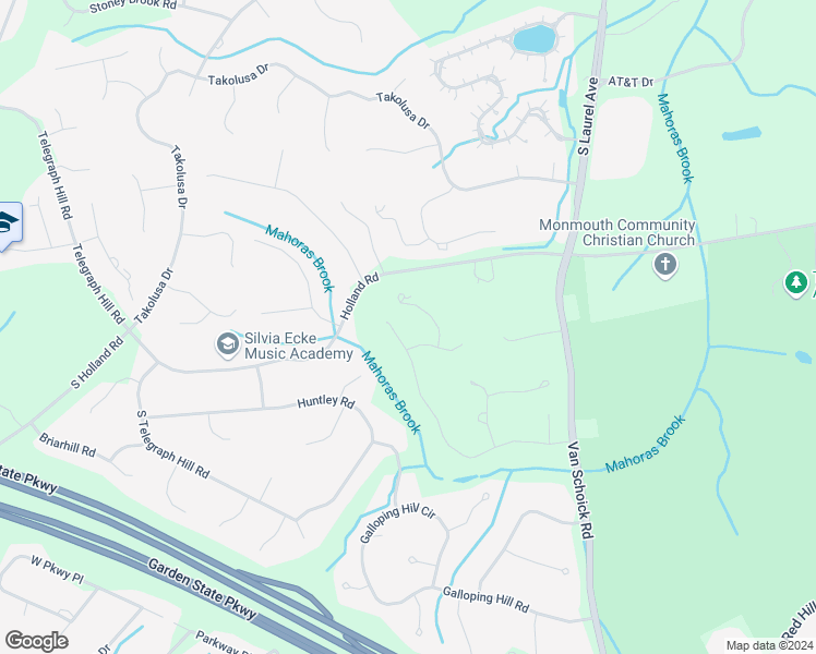 map of restaurants, bars, coffee shops, grocery stores, and more near 30 Winchester Lane in Holmdel