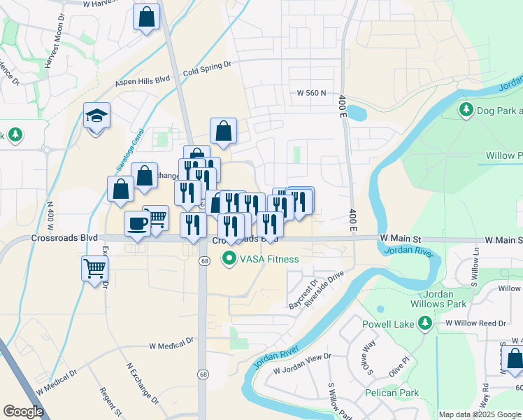 map of restaurants, bars, coffee shops, grocery stores, and more near 1497 North Street in Saratoga Springs
