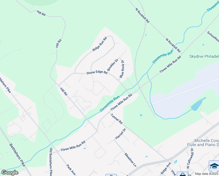 map of restaurants, bars, coffee shops, grocery stores, and more near 117 Woodbridge Court in Sellersville