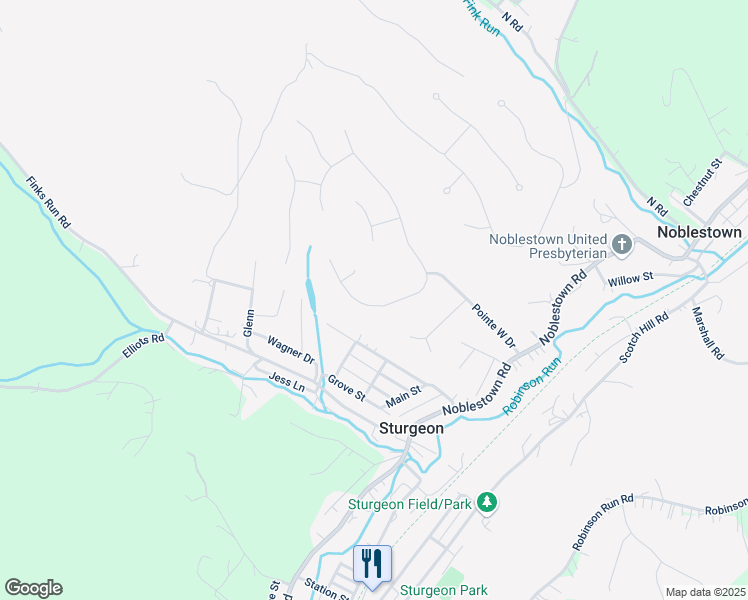 map of restaurants, bars, coffee shops, grocery stores, and more near 933 Fairfield Lane in McDonald