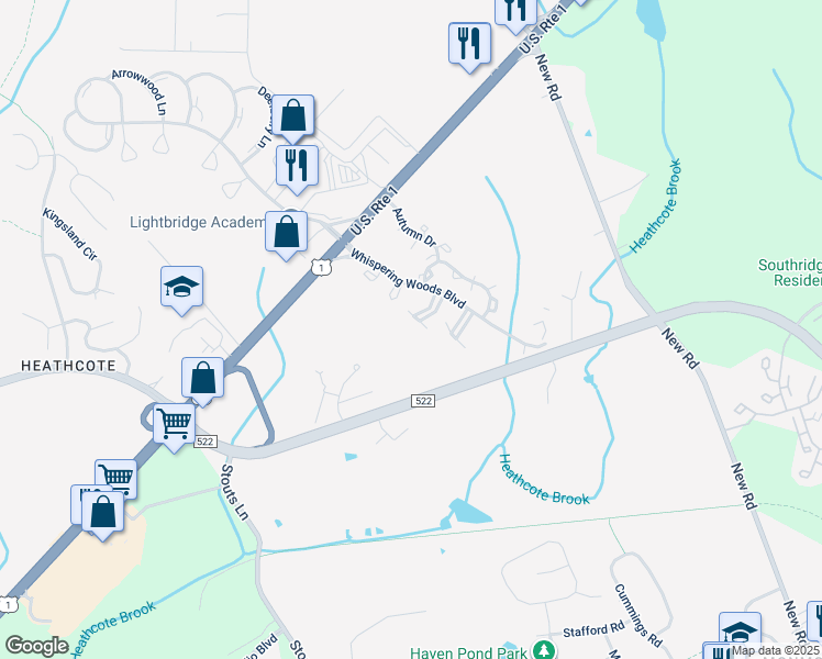 map of restaurants, bars, coffee shops, grocery stores, and more near 3283 Cypress Court in South Brunswick Township
