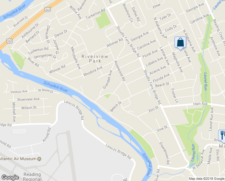 map of restaurants, bars, coffee shops, grocery stores, and more near 957 Lobelia Avenue in Reading