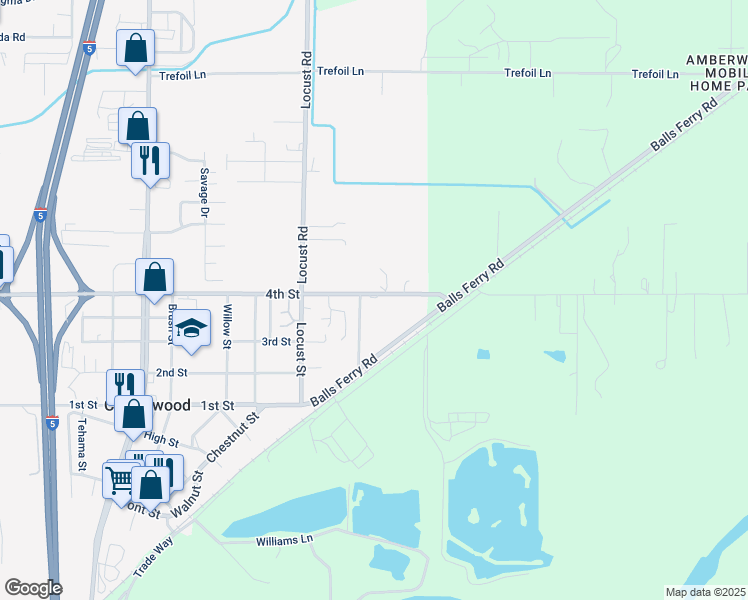 map of restaurants, bars, coffee shops, grocery stores, and more near 21097 4th Street in Cottonwood