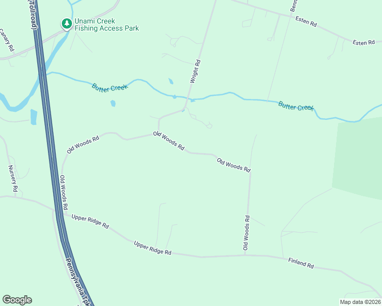 map of restaurants, bars, coffee shops, grocery stores, and more near 2045 Old Woods Road in Green Lane