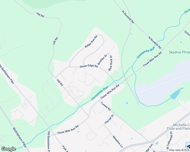 map of restaurants, bars, coffee shops, grocery stores, and more near 111 Woodbridge Court in Sellersville