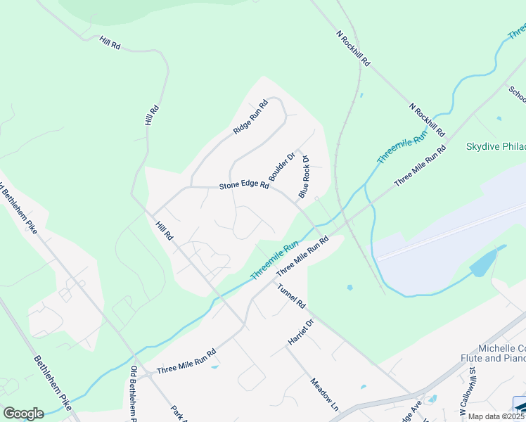 map of restaurants, bars, coffee shops, grocery stores, and more near 111 Woodbridge Court in Sellersville