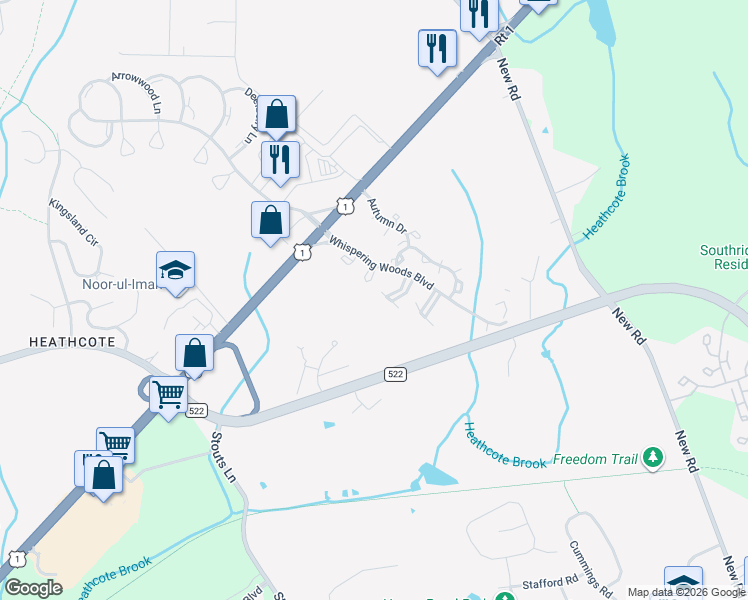 map of restaurants, bars, coffee shops, grocery stores, and more near 3283 Cypress Court in South Brunswick Township