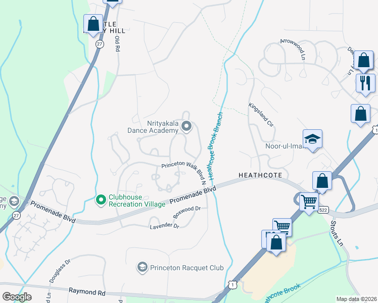 map of restaurants, bars, coffee shops, grocery stores, and more near 6 Tanner Drive in Princeton