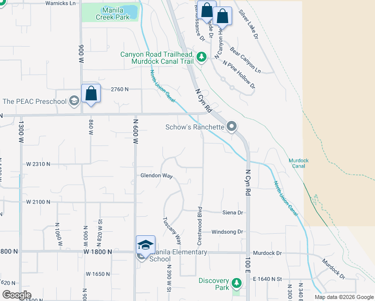 map of restaurants, bars, coffee shops, grocery stores, and more near 2392 Verona Way in Pleasant Grove