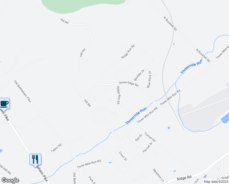 map of restaurants, bars, coffee shops, grocery stores, and more near 102 Wood Hollow Court in Sellersville
