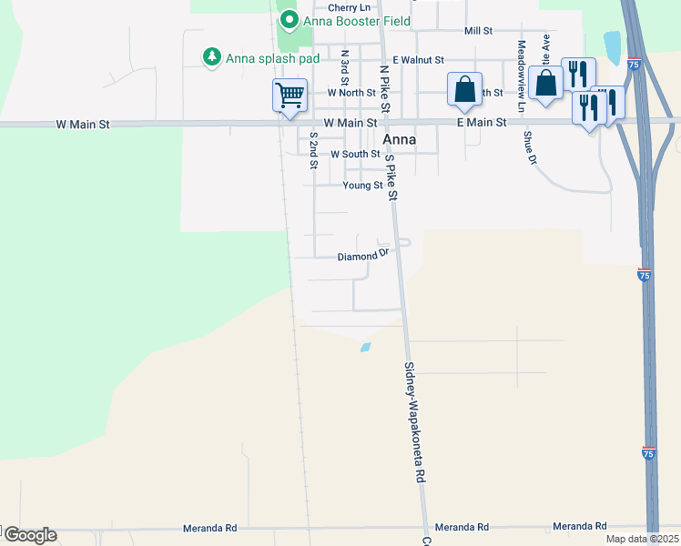 map of restaurants, bars, coffee shops, grocery stores, and more near 207 Sapphire Street in Anna