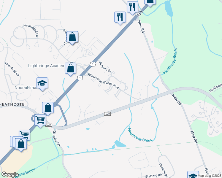 map of restaurants, bars, coffee shops, grocery stores, and more near 3283 Cypress Court in South Brunswick Township