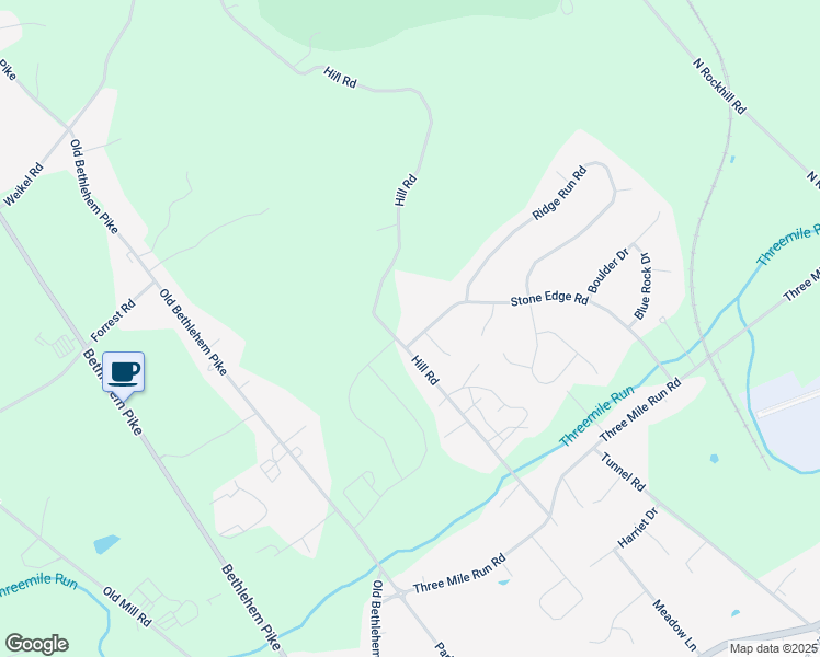 map of restaurants, bars, coffee shops, grocery stores, and more near 57 Stone Edge Road in Sellersville