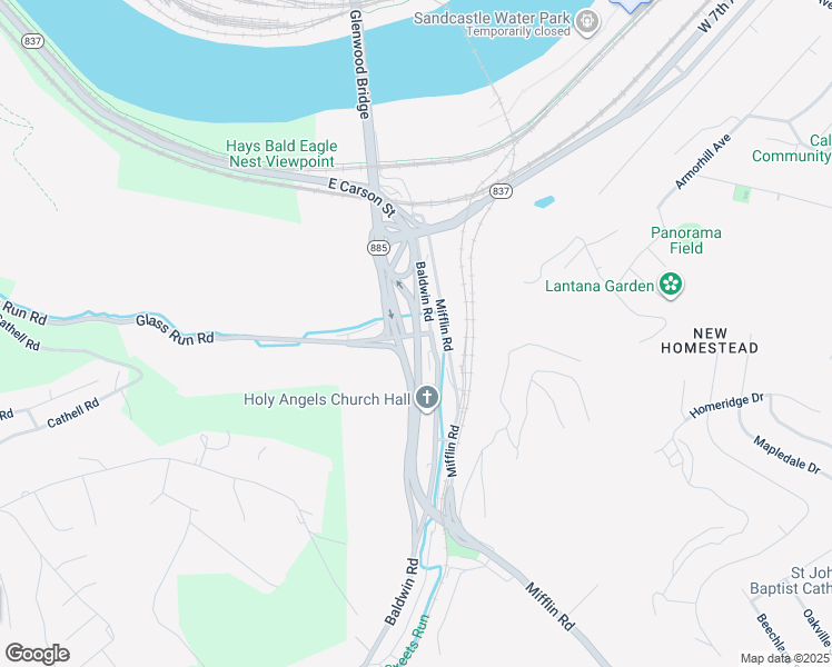 map of restaurants, bars, coffee shops, grocery stores, and more near 267 Baldwin Road in Pittsburgh