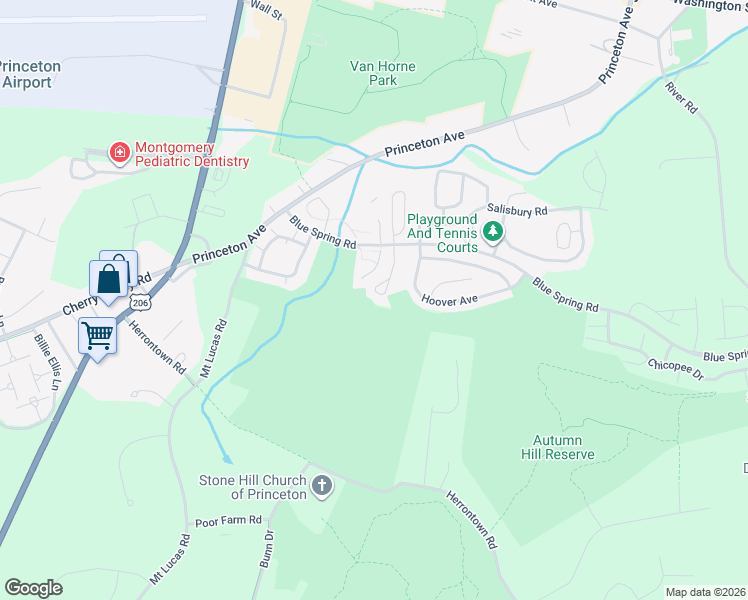 map of restaurants, bars, coffee shops, grocery stores, and more near 31 Manor Drive in Princeton