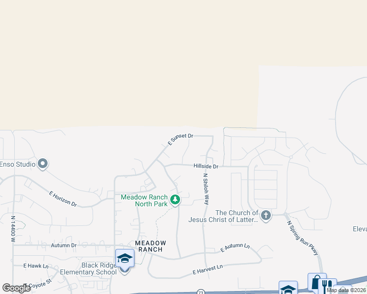 map of restaurants, bars, coffee shops, grocery stores, and more near 9903 North Lippizan Way in Eagle Mountain