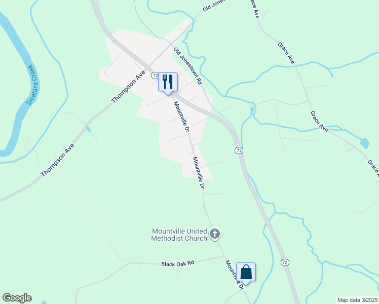 map of restaurants, bars, coffee shops, grocery stores, and more near 389 Mountville Drive in Lebanon