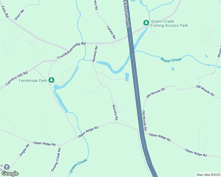 map of restaurants, bars, coffee shops, grocery stores, and more near 1291 Nursery Road in Green Lane