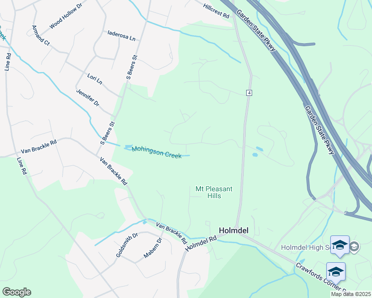 map of restaurants, bars, coffee shops, grocery stores, and more near 1 Davey Place in Holmdel