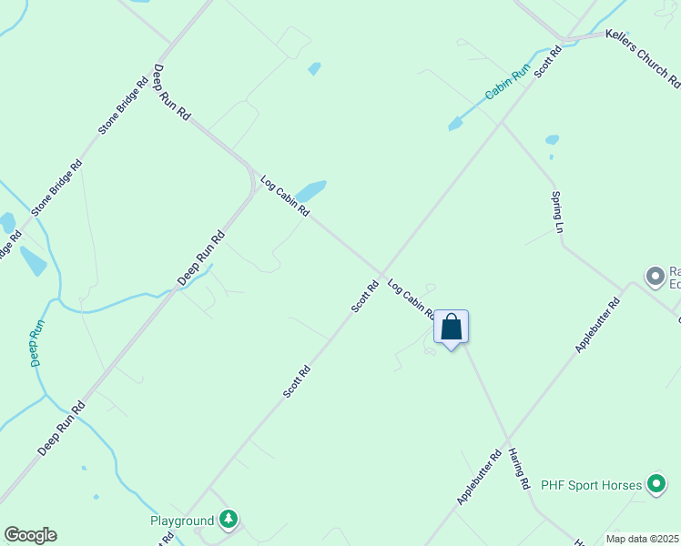 map of restaurants, bars, coffee shops, grocery stores, and more near 218 Log Cabin Road in Perkasie