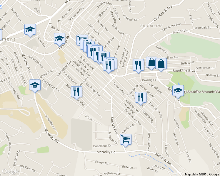 map of restaurants, bars, coffee shops, grocery stores, and more near 1016 Berkshire Avenue in Pittsburgh