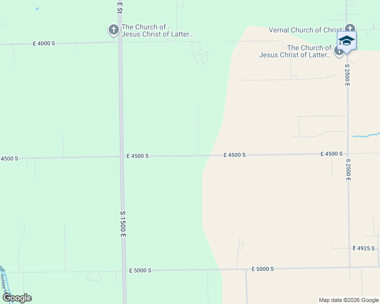 map of restaurants, bars, coffee shops, grocery stores, and more near 1801 East 4500 South in Vernal