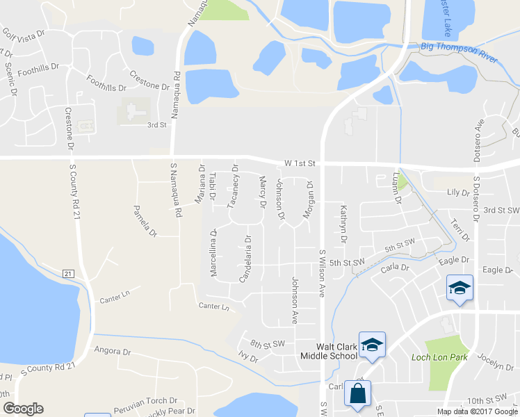 map of restaurants, bars, coffee shops, grocery stores, and more near 335 Marcy Drive in Loveland