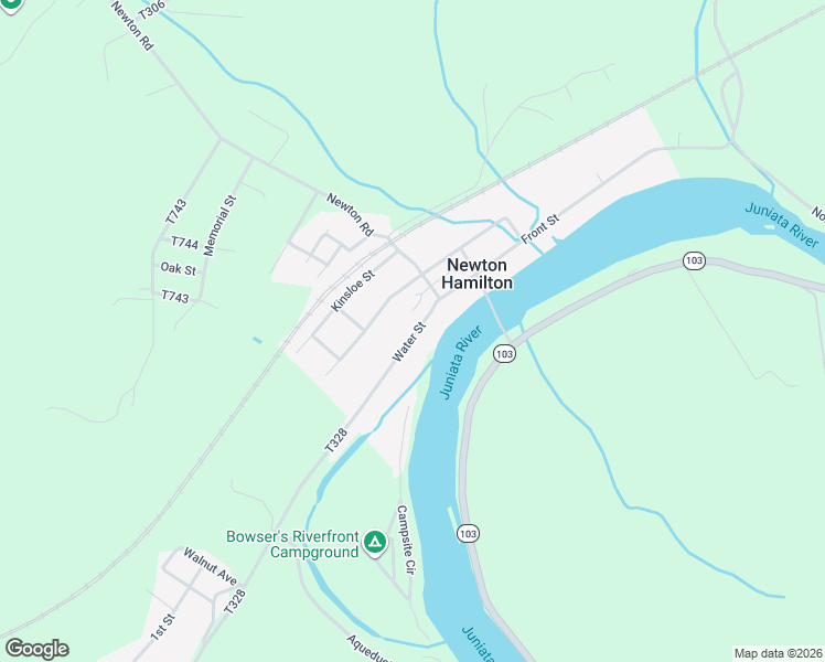 map of restaurants, bars, coffee shops, grocery stores, and more near 736-758 Water Street in Mount Union