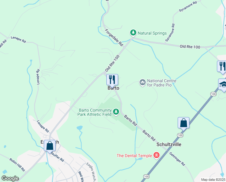 map of restaurants, bars, coffee shops, grocery stores, and more near in Barto