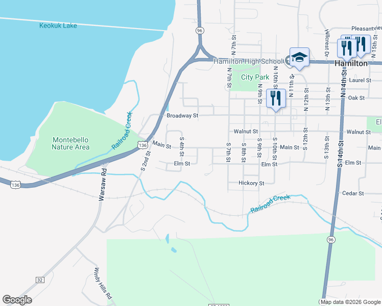 map of restaurants, bars, coffee shops, grocery stores, and more near 201-249 South 4th Street in Hamilton