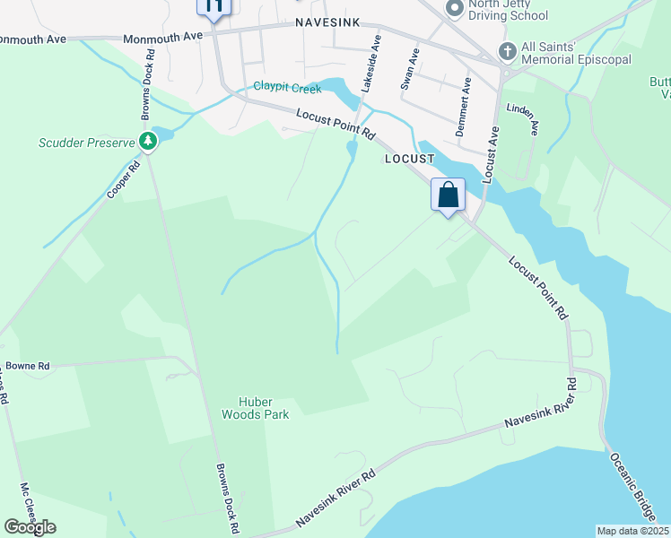 map of restaurants, bars, coffee shops, grocery stores, and more near 58 Red Coach Lane in Rumson