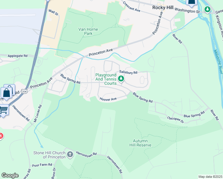 map of restaurants, bars, coffee shops, grocery stores, and more near 40 Truman Avenue in Princeton