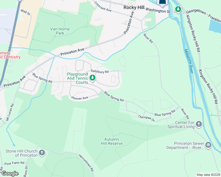 map of restaurants, bars, coffee shops, grocery stores, and more near 84 Jackson Avenue in Princeton