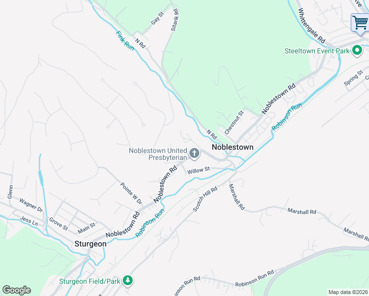 map of restaurants, bars, coffee shops, grocery stores, and more near 714 Noblestown Road in Carnegie