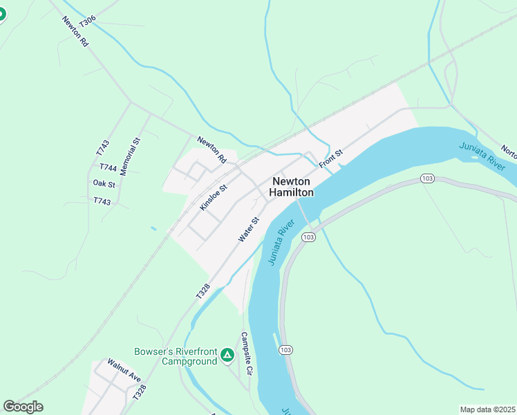 map of restaurants, bars, coffee shops, grocery stores, and more near 760 Water Street in Mount Union