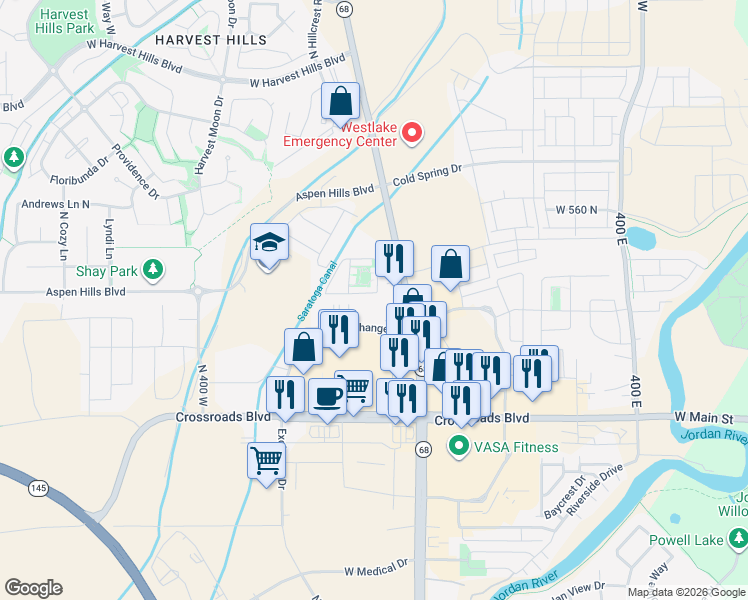 map of restaurants, bars, coffee shops, grocery stores, and more near 37 West Sergeant Court Drive in Saratoga Springs