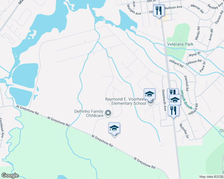 map of restaurants, bars, coffee shops, grocery stores, and more near 48 Lorton Lane in Old Bridge