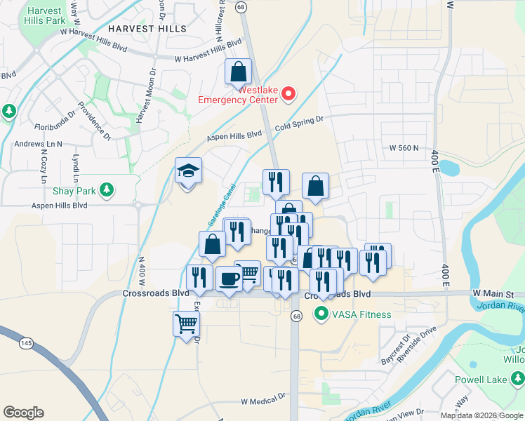 map of restaurants, bars, coffee shops, grocery stores, and more near 37 West Sergeant Court Drive in Saratoga Springs