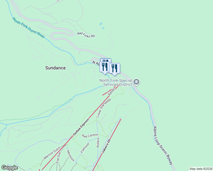 map of restaurants, bars, coffee shops, grocery stores, and more near 9014 Stewart Road in Sundance