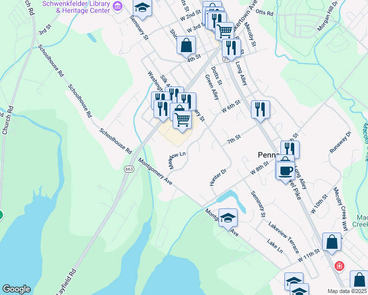 map of restaurants, bars, coffee shops, grocery stores, and more near 471 West 6th Street in Red Hill