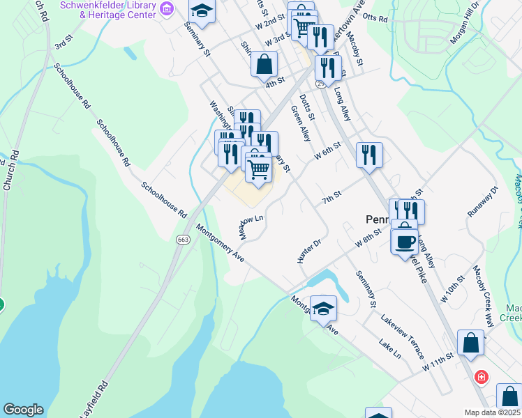 map of restaurants, bars, coffee shops, grocery stores, and more near 471 West 6th Street in Red Hill