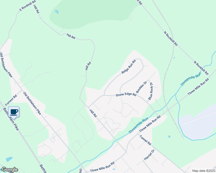 map of restaurants, bars, coffee shops, grocery stores, and more near 12 Ridge Run Road in Sellersville