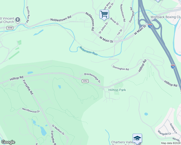 map of restaurants, bars, coffee shops, grocery stores, and more near 4110 Breckenridge Drive in Presto