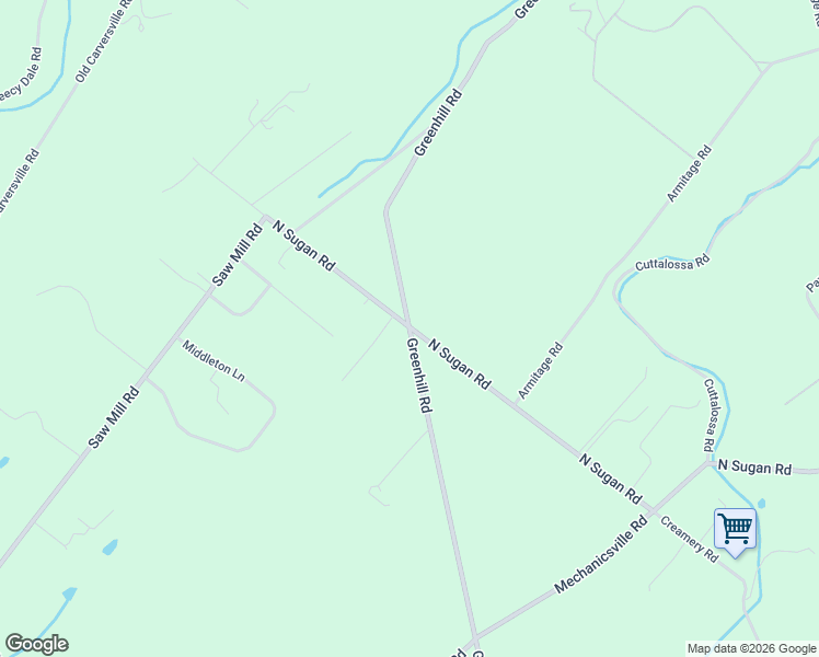 map of restaurants, bars, coffee shops, grocery stores, and more near 6499 Greenhill Rd in New Hope