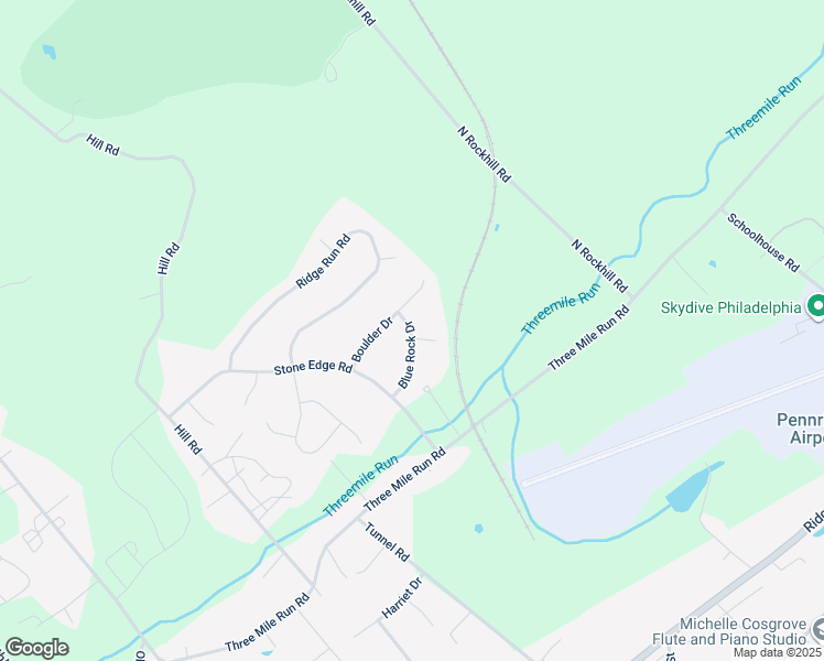 map of restaurants, bars, coffee shops, grocery stores, and more near 10 Blue Rock Drive in Sellersville