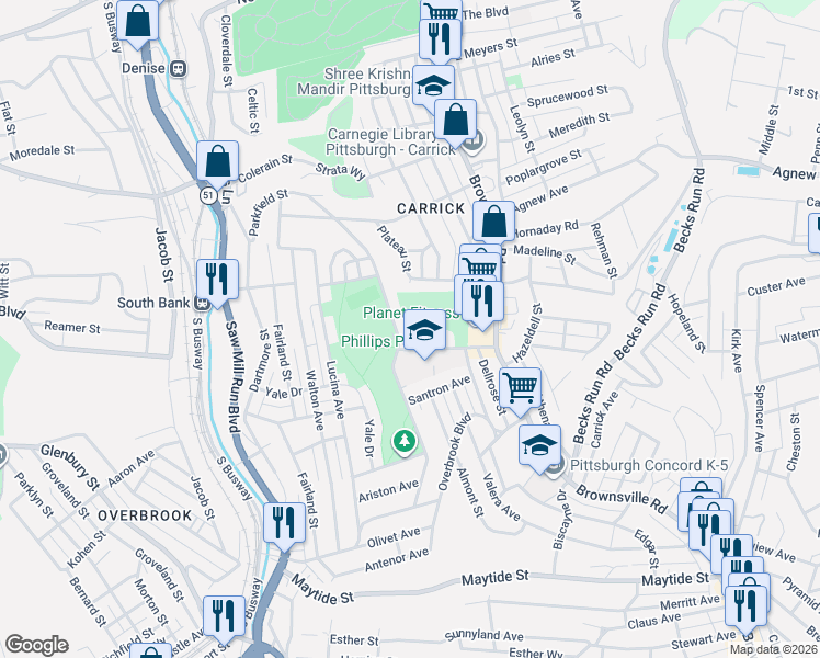 map of restaurants, bars, coffee shops, grocery stores, and more near 200 Parkfield Street in Pittsburgh