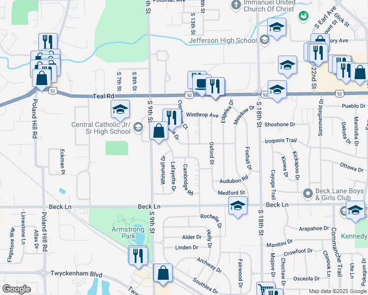 map of restaurants, bars, coffee shops, grocery stores, and more near 1045 Sarasota Drive in Lafayette