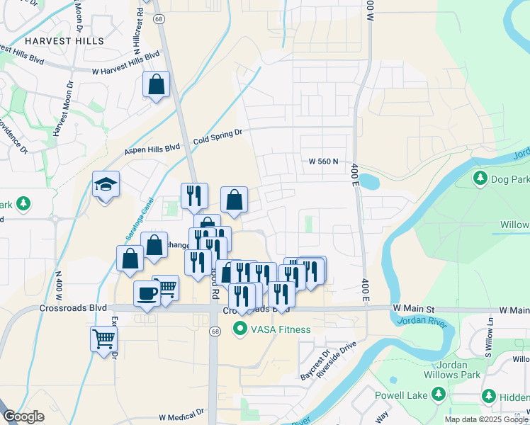 map of restaurants, bars, coffee shops, grocery stores, and more near 156 Carbonell Way in Saratoga Springs