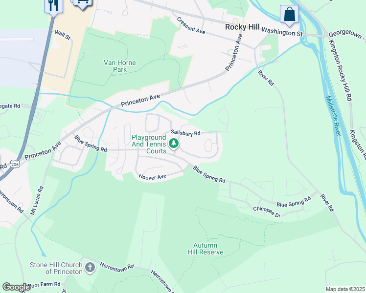 map of restaurants, bars, coffee shops, grocery stores, and more near 31 Jackson Avenue in Princeton